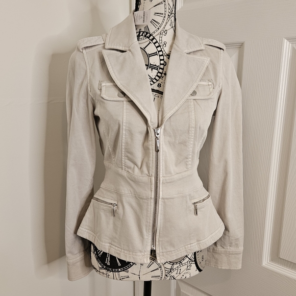 🔥New With Tags Whitehouse Black Market beige jacket size 0 - Picture 8 of 16